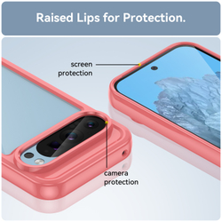 Чехол с мягкими рамками красного цвета для Google Pixel 9 Pro, увеличенные защитные свойства