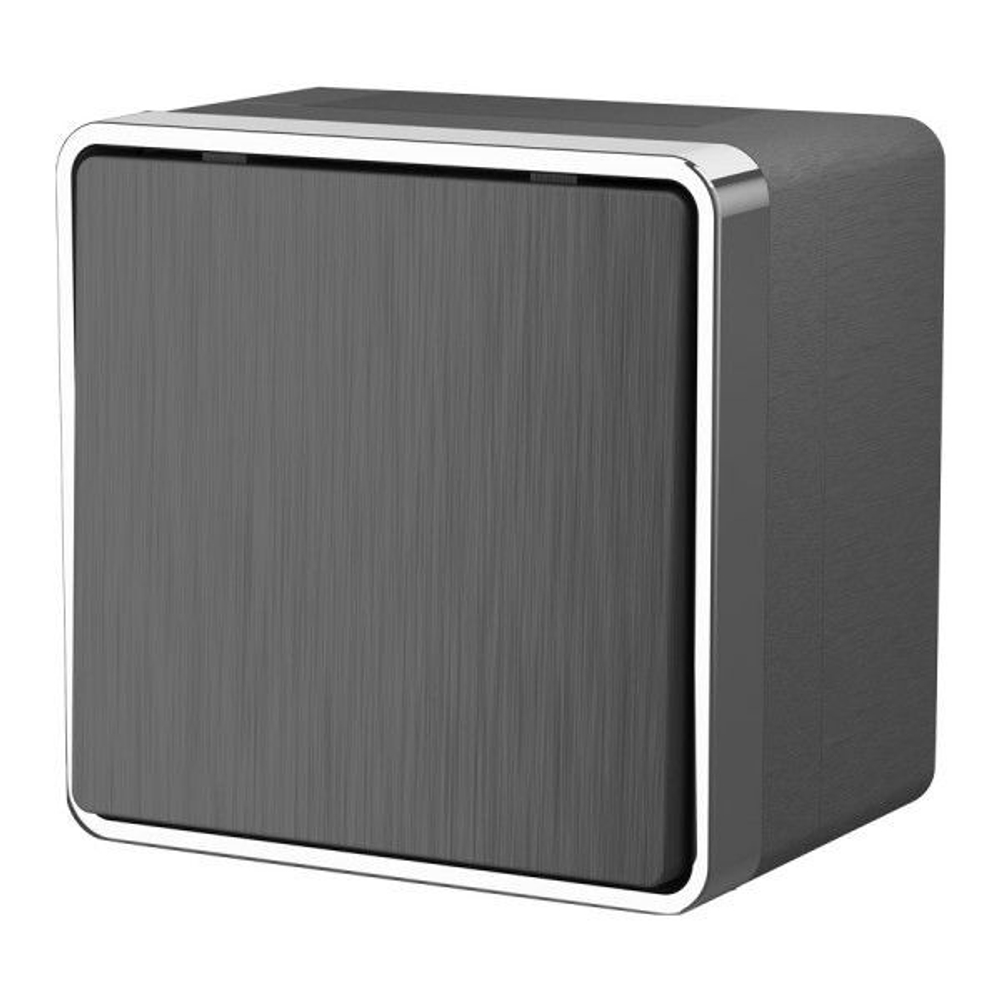 Выключатель одноклавишный влагозащищенный Gallant (графит рифленый)