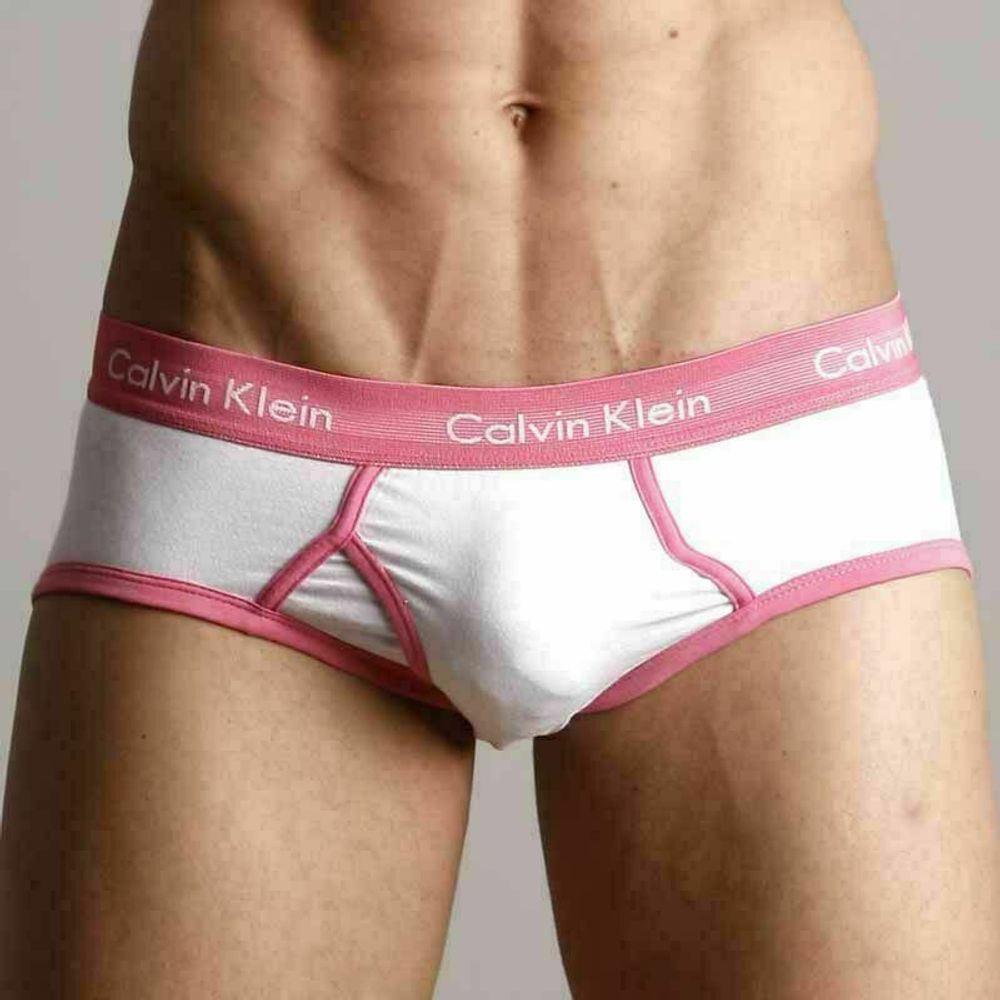 Мужские трусы брифы Calvin Klein 365 White Pink Brief