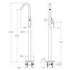 Напольный смеситель для ванны ALEXIA 368503SGR графит
