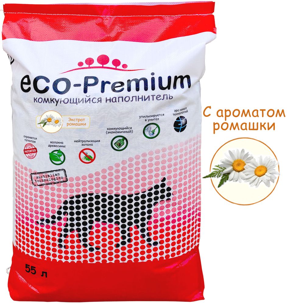 ECO Premium Ромашка наполнитель древесный ромашка 20,2 кг 55 л