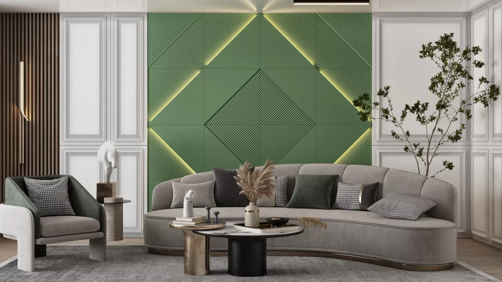 Гипсовые 3D панели Artpole FIELDS + LED
