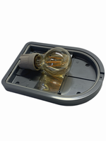 ABS серия. Светильник настенный влагозащищенный IP54, E27, ударопрочный поликарбонат, для гаража, мастерской и подвала, серый