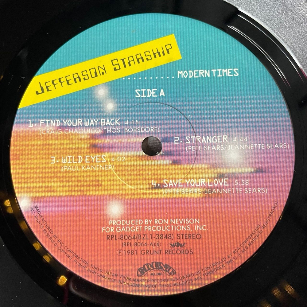 Винтажная виниловая пластинка LP Jefferson Starship Modern Times (Japan 1981) (Obi) Modern Times