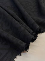 Жаккард хлопок с шелком и вискозой Hermès черный с анималистичным принтом