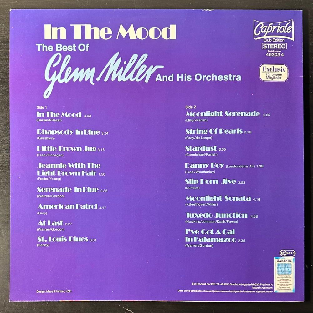 Glenn Miller ‎– In The Mood - The Best Of Glenn Miller (Германия)