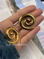 Серьги золотистые "Спираль"