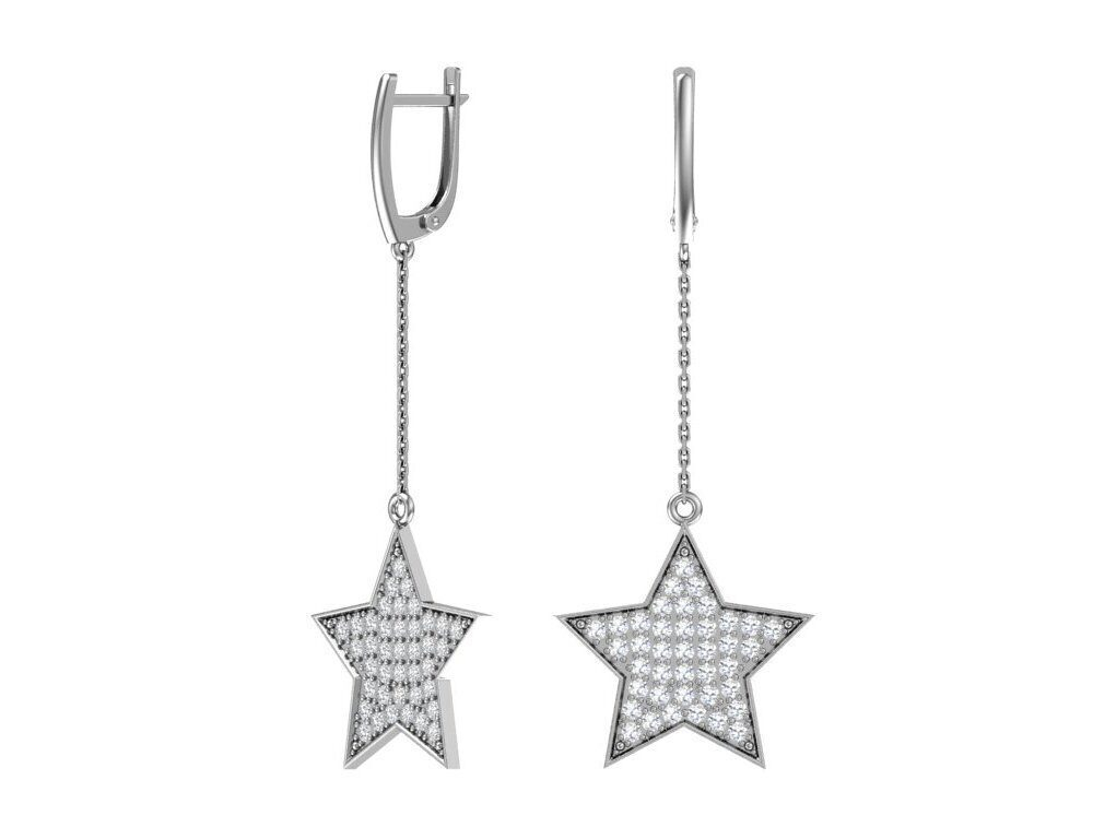 Серьги 0221393-00775 Ag 925, Вставки: 80 Фиан.