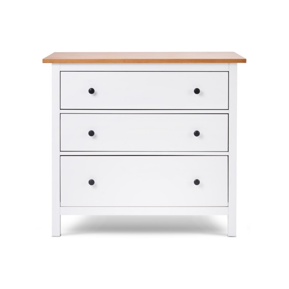 Комод с 3 ящиками деревянный, Хемнэс Hemnes/ Кымор, 108х50х96 см,белый/светло-коричневый