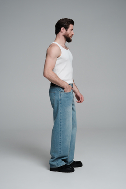 Джинсы широкие | light blue