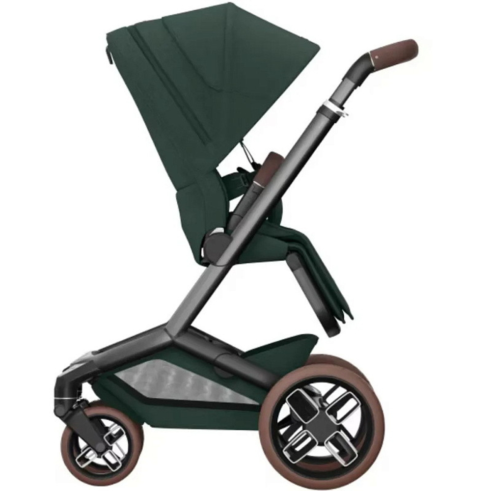 Детская коляска Maxi-Cosi Fame 3 в 1 с автокреслом CabrioFix Essential black Twillic Green/зеленый
