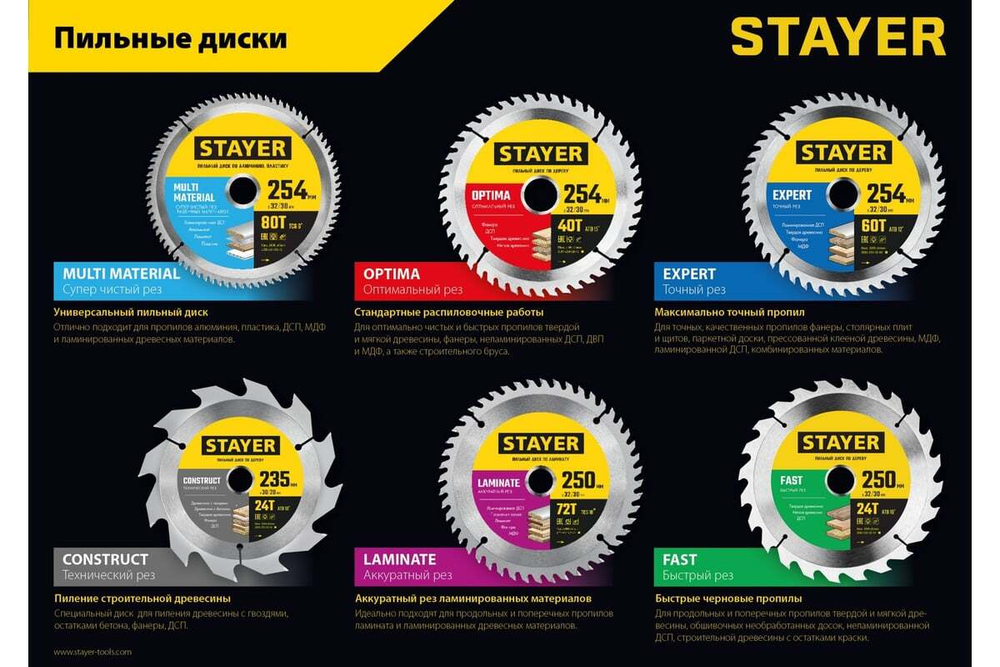 Диск пильный по дереву Точный рез (165x20/16 мм; 40T) Stayer 3682-165-20-40_z01