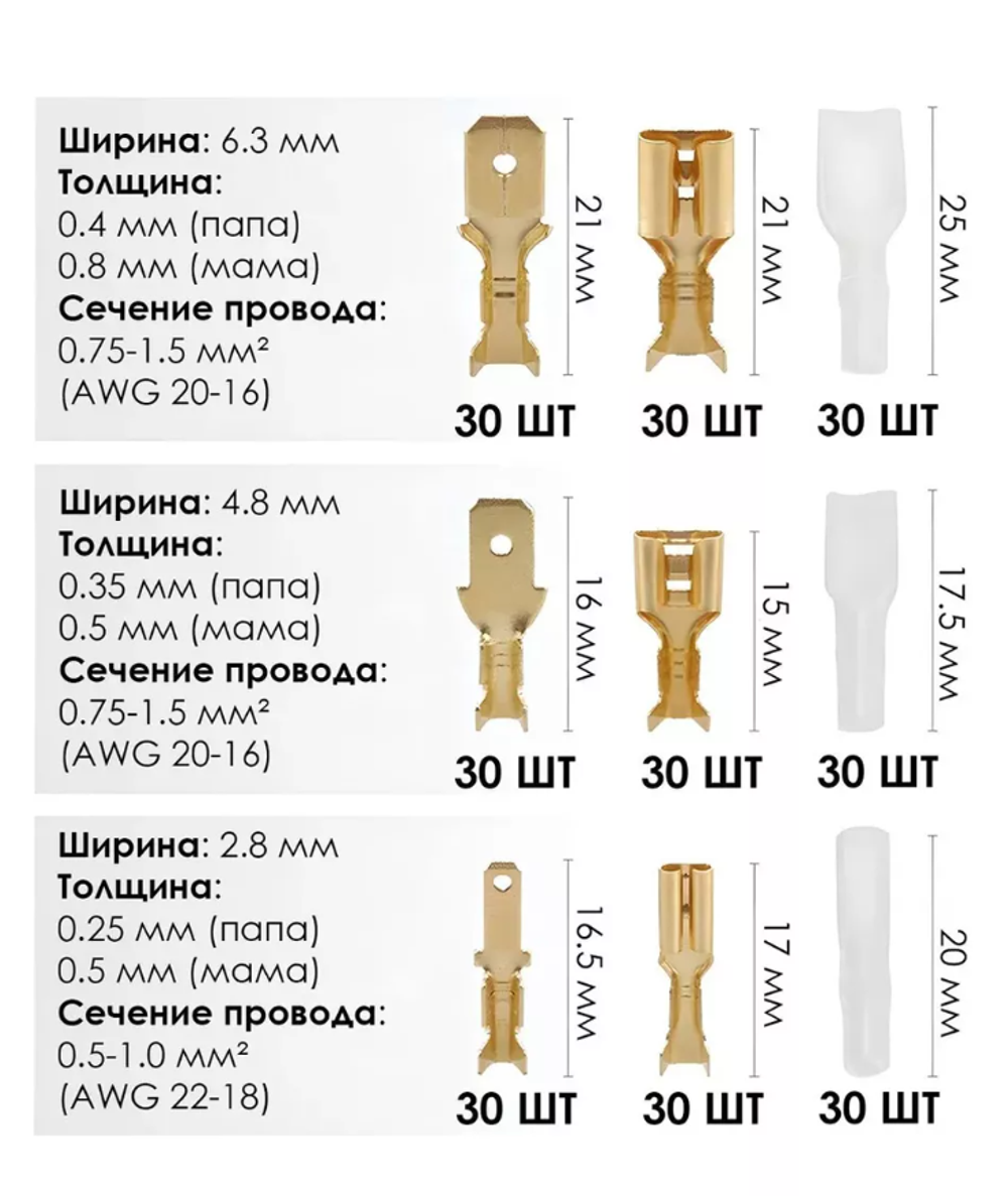 MALLBAR LAND Набор обжимных клемм 270 шт