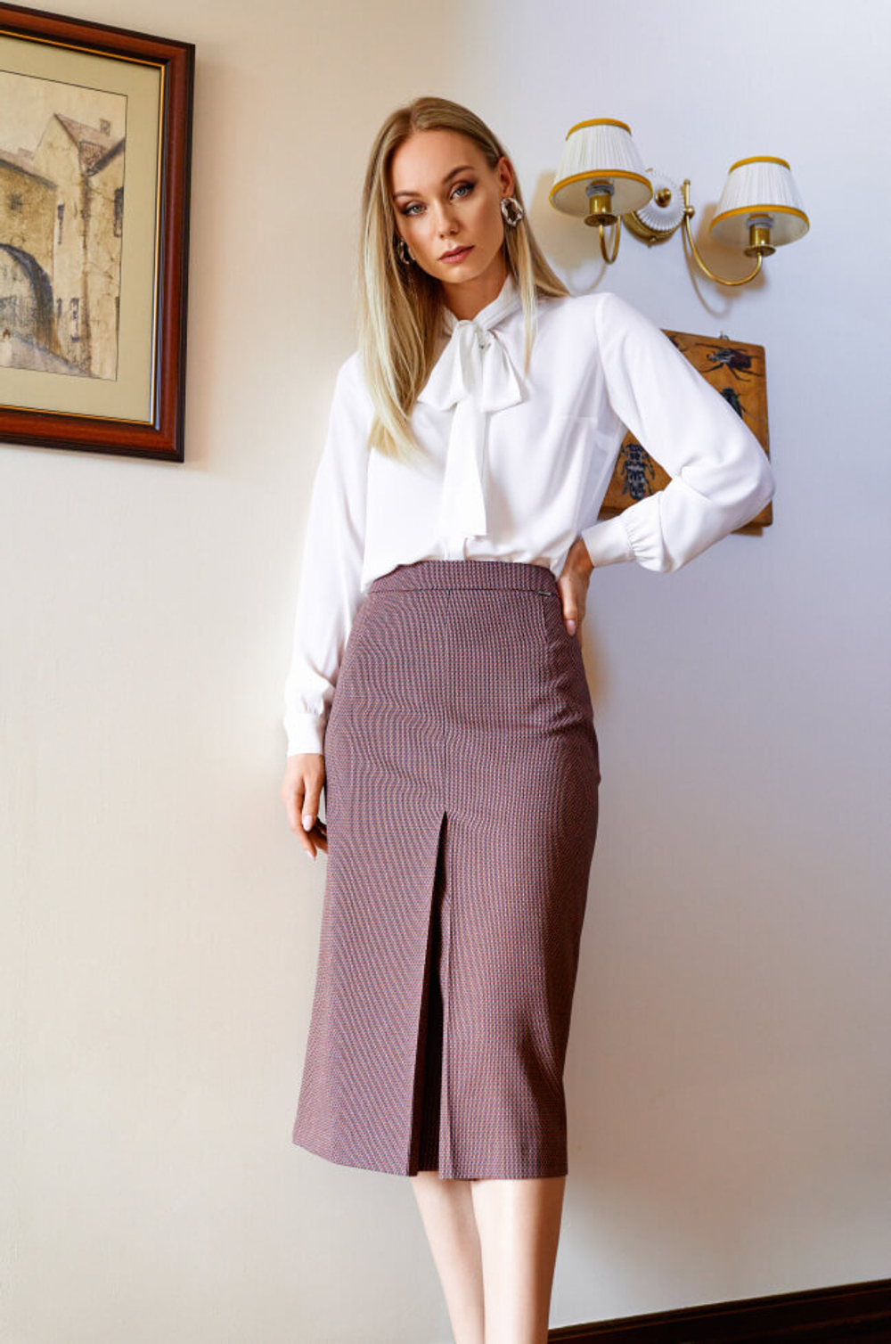 4733 Юбка женская (терракотовый меланж)