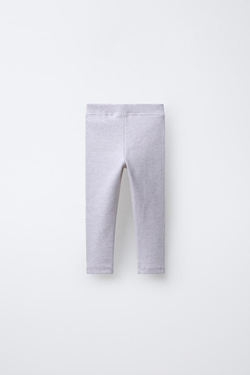 ZARA НАБОР ИЗ ДВУХ ЛЕГИНСОВ С ПРИНТОМ И ОДНОТОННЫХ, ПЕСОЧНЫЙ МЕЛАНЖ