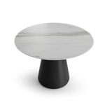 Стол круглый Ikon 100, керамика матовая, белая