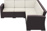 Диван пластиковый плетеный угловой с подушками Monaco Lounge Corner