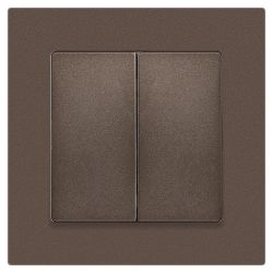 Переключатель Intro Accent 6-107-08 двойной, 10А-250В, IP20, СУ, AL/CU, бронза | Intro
