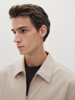 Massimo Dutti Куртка из твила с застежкой-молнией, дымчатый