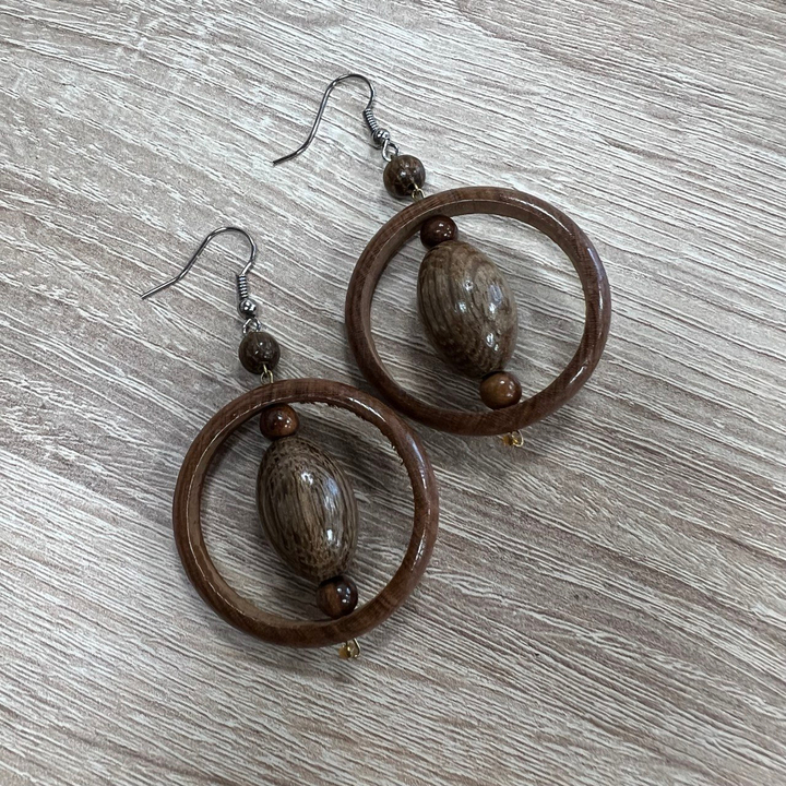 Серьги Истина цвет темно-коричневый, коричневый 35x45 мм