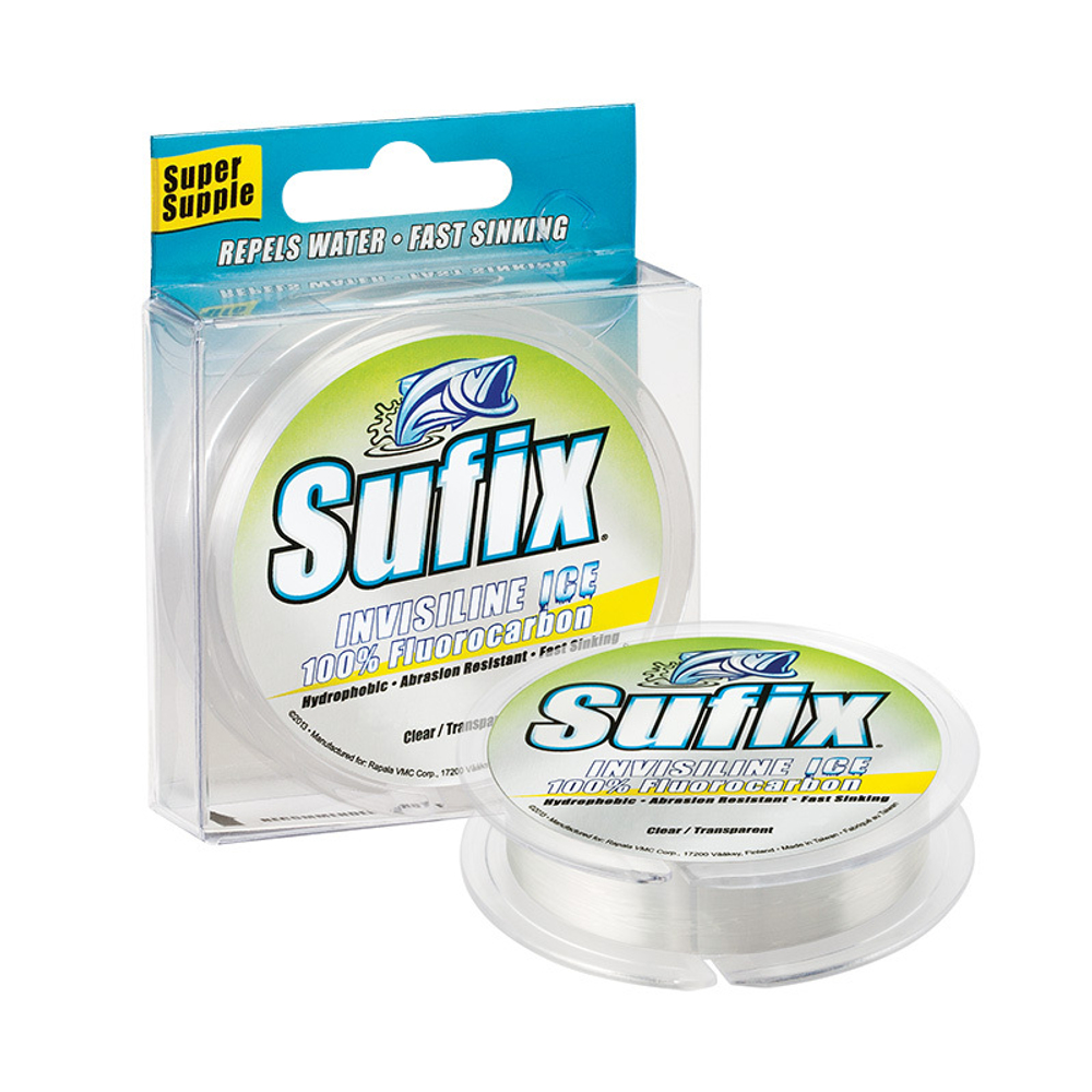 Леска зимняя SUFIX Invisiline Ice Fluorocarbon прозрачная 50м 0.25мм 4кг