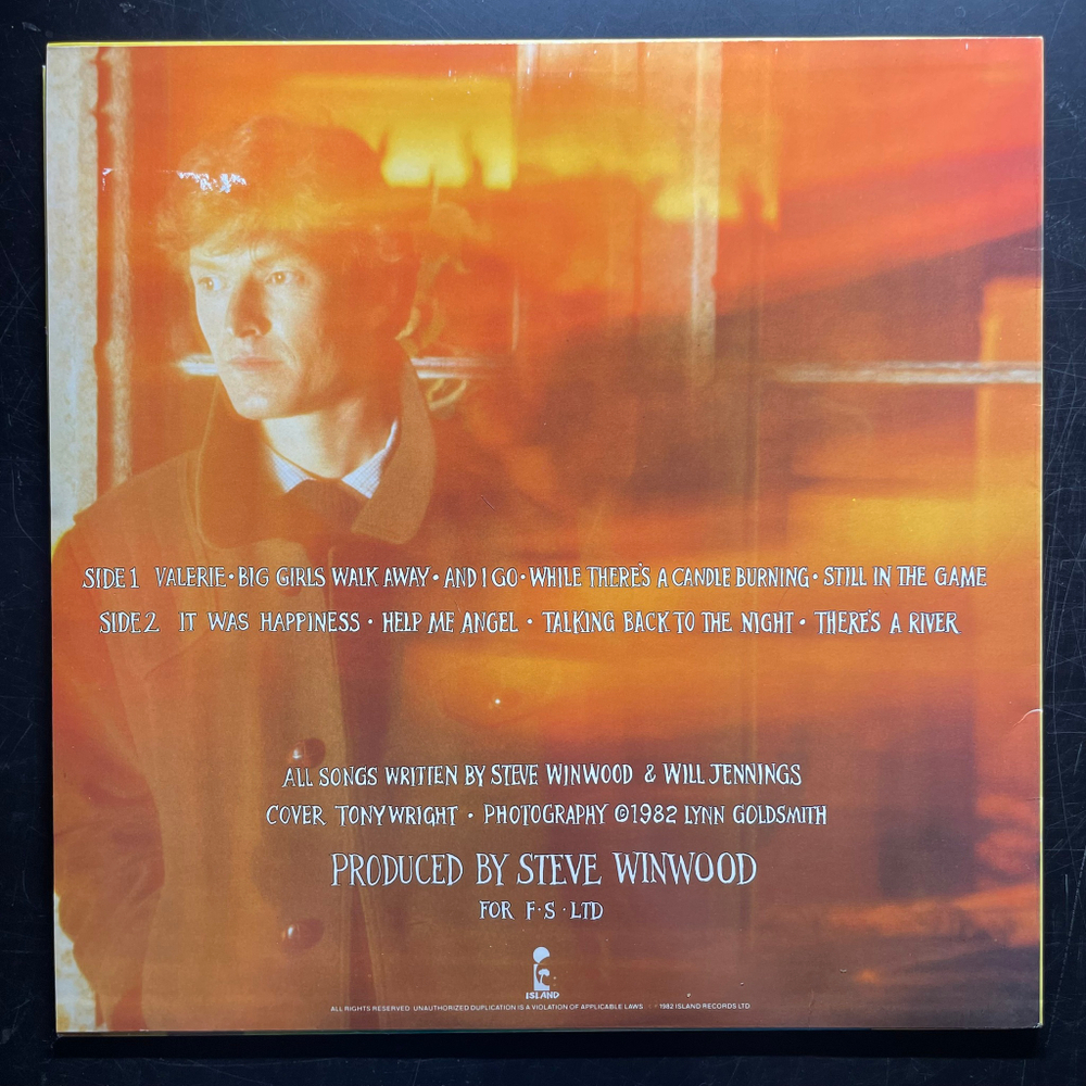 Steve Winwood ‎– Talking Back To The Night (Скандинавия 1982г.)