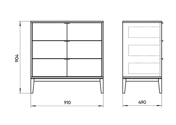 Комод Fjord 3 ящика (белый)