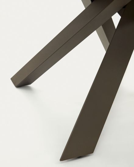 Vashti Круглый раздвижной стол из керамики и стали с коричневой отделкой Ø 120(160) см La Forma Испания 