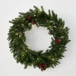 Рождественский венок с гирляндой «Cones» (Литая хвоя) 60 см