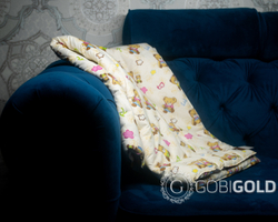 Детское одеяло стеганое из 100% верблюжьего пуха 110х140 см. (GOBI SUN) - мишки