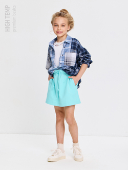 Мини юбка из футера с карманами