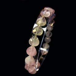 Браслет "Сердечки" розовый кварц