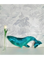 Декоративное панно на стену "Синий кит" с эпоксидной смолой