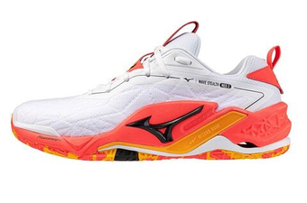 Мужские кроссовки для бадминтона/сквоша Mizuno Wave Stealth Neo 2 - white/fiery coral 2/citrus