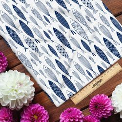 Ткань бязь океанские рыбки