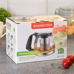 Чайник заварочный 0,7л стеклянный с металлическим ситом, BZ-127