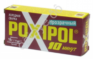 Холодная сварка Poxipol  14мл  (прозрач) красный 11105/113451п/40286