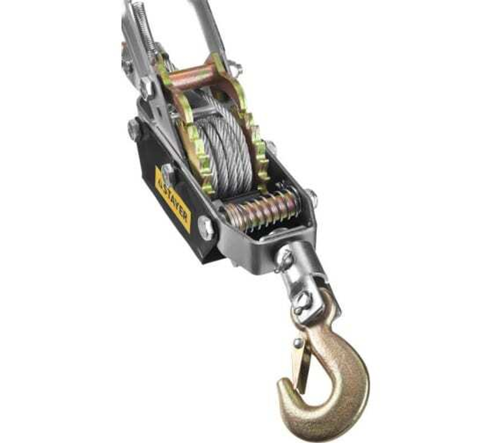 Лебедка STAYER "MAXPull" рычажная, тросовая, 1,5т/2,4м (4310-1.5)