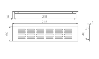 Решетка вентиляционная AQ VENTA 60*245 алюминий