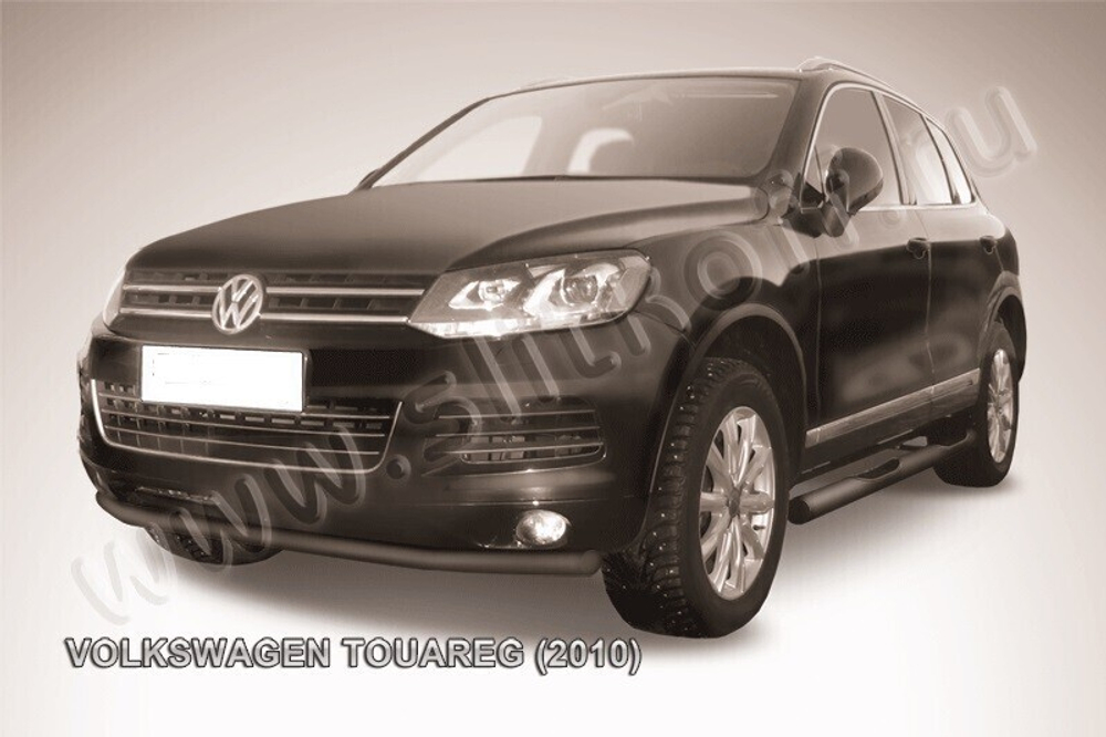 Защита переднего бампера Volkswagen Touareg (2010-2014) d57 черная