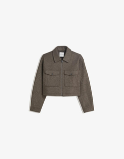 BERSHKA Куртка из мягкой ткани, коричневый