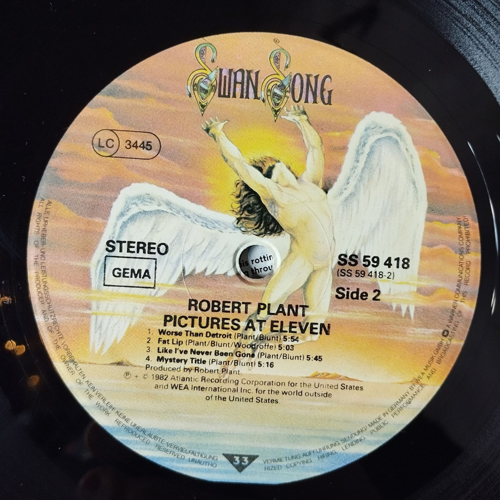 Винтажная виниловая пластинка LP Robert Plant Pictures At Eleven (Germany 1982) Moonlight In Samosa