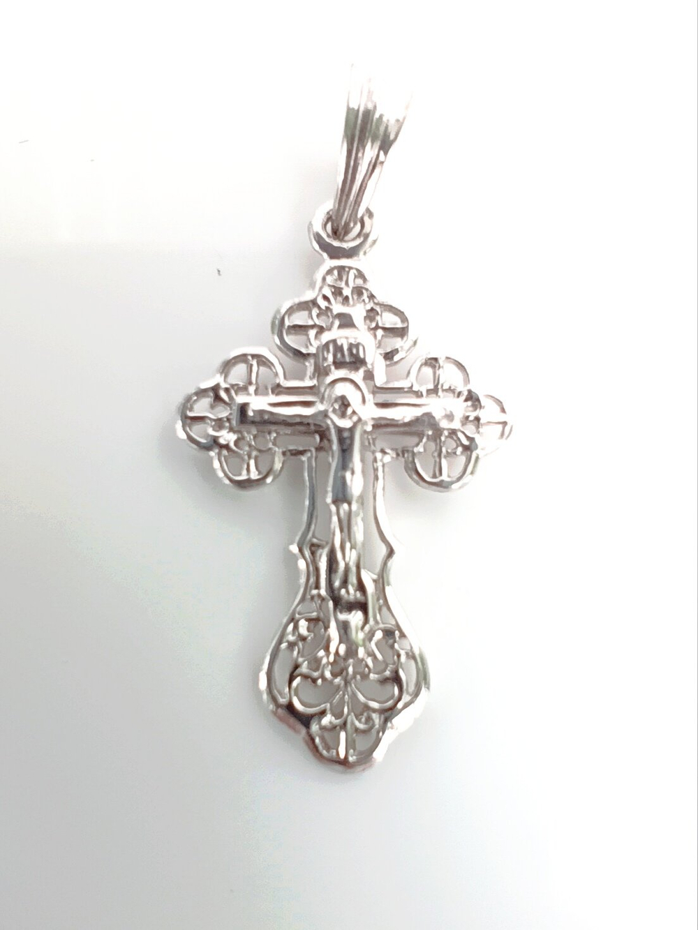 Крест Эстерелла, серебро, 925 проба, родирование/Ф