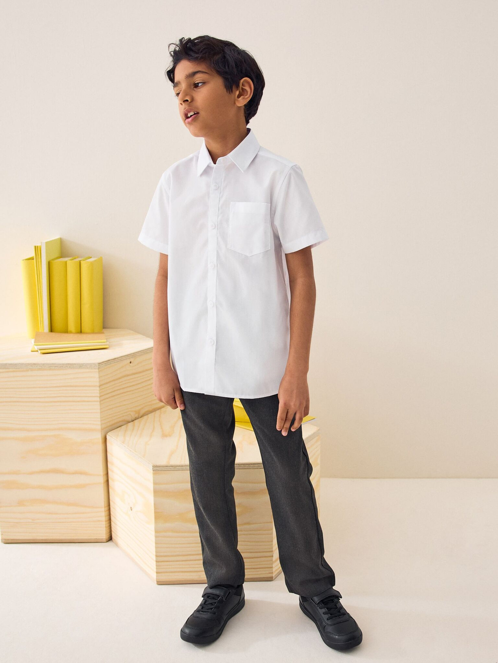 Рубашка с коротким рукавом школьная для мальчика Next M13-603, 2 шт., Белый