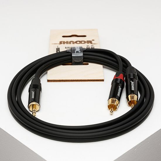 Y-кабель миниджек - 2 RCA 1,5м, SHNOOR MJ2RCA-1,5m