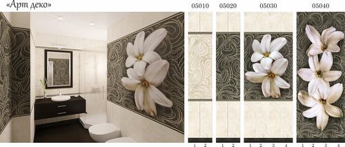 Панель ПВХ фотопечать 3D Panda Арт деко 2700х250 мм