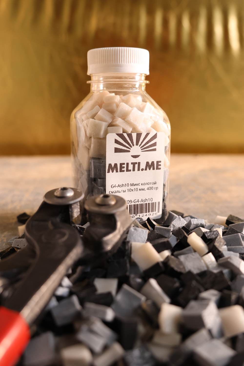G4-Ash10 Микс колотой смальты 10х10 мм, 400 гр