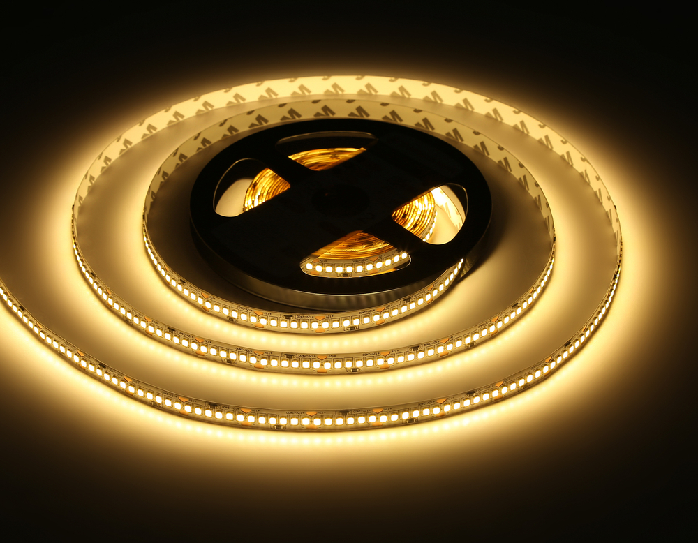 Светодиодная лента GS1501 2835 240Led/ 19.2W m/ 12V IP20 3000K/ 5000*10*1.2mm/ кратность резки 25mm (2 конт.)