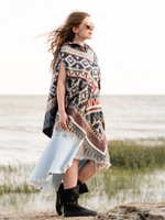 Пончо женское шерстяное с орнаментом