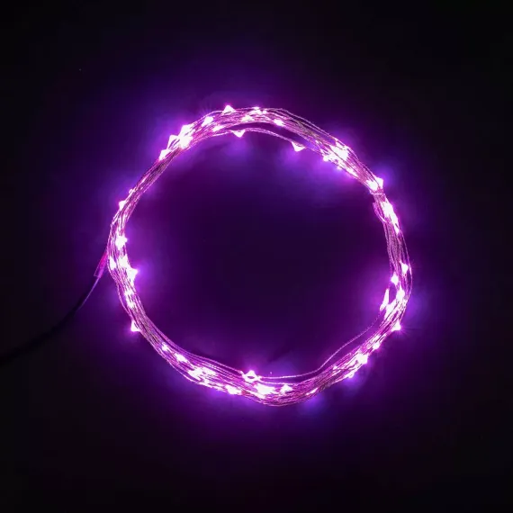 Светодиодная гирлянда нить Роса 10 м., 12V, 100 розовых LED ламп, Beauty Led (Rosa 100-10-P)